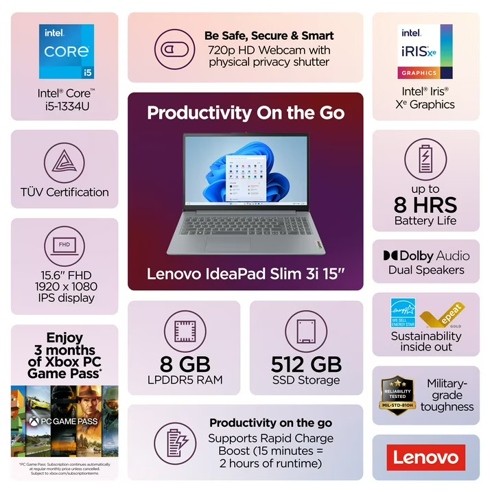 Lenovo IdeaPad Slim 3i 15.6" Laptop - Image 2